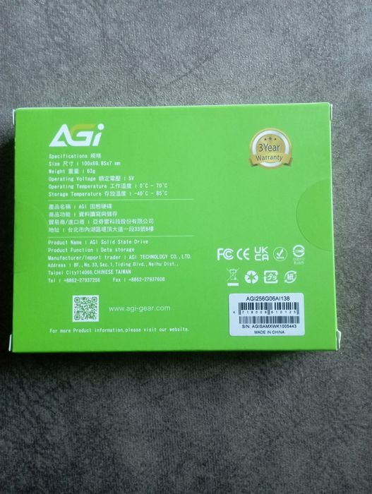 SSD Sata3 AGI 256Gb