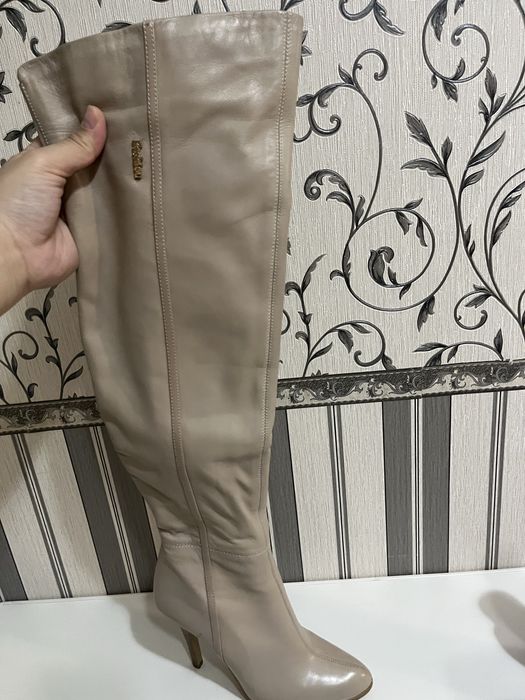 Кожанные ботфорты