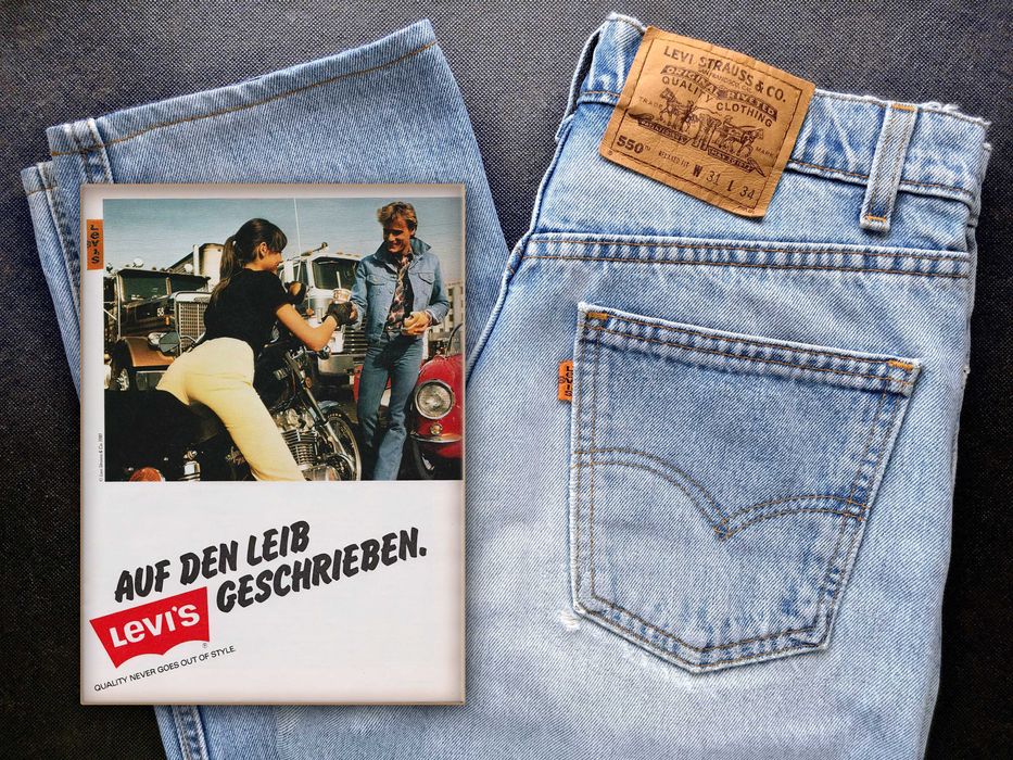 VINTAGE 1997 Made in U.S.A. LEVI'S® 550™ Orange Tab™ Jeans — W31 L32