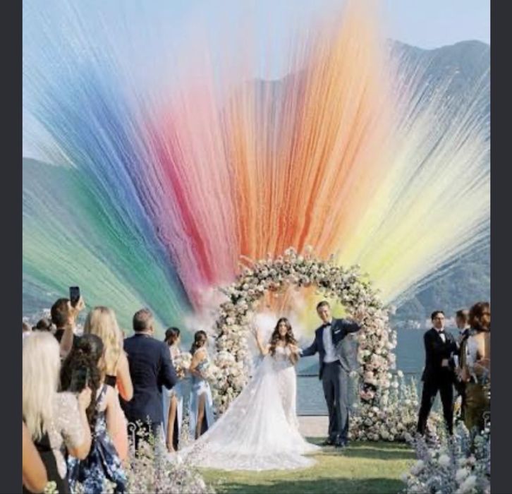 Artificii gender reveal, artificii cer, artificii colorate de zi, cabina foto, fum greu,