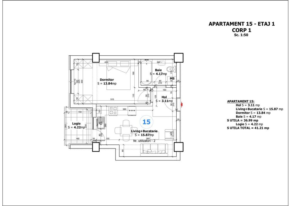 Apartament 2 camere | Bloc cu lift | Proiect nou | Parcare inclusa — fotografia 2