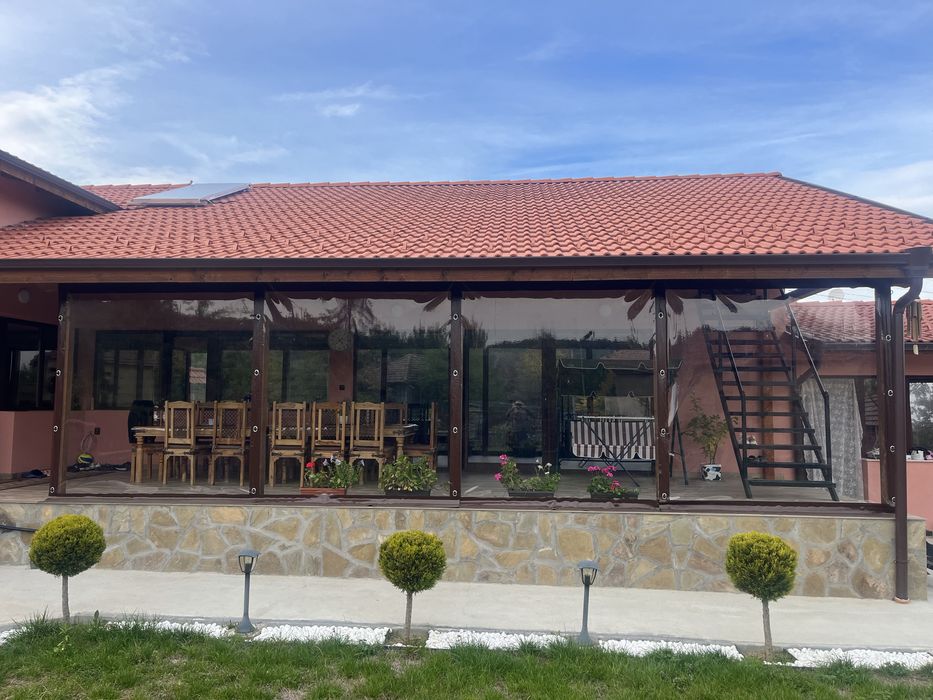 Ветроупорни завеси,тенти,брезенти,барбекю,навес,сенници,кристал,винил.