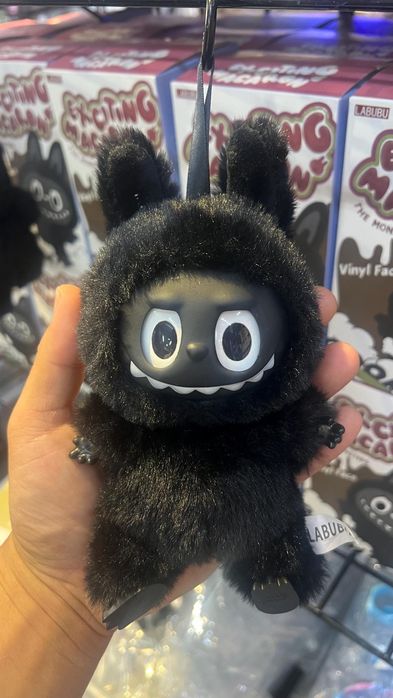 Labubu Exciting Macaron Black, Labubu Black , Черно лабубу The Monster