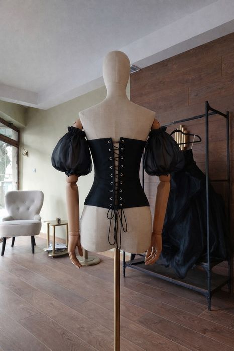 Официален Корсет с Пукхави Ръкав в черно Всички цветове  Бал Сватба