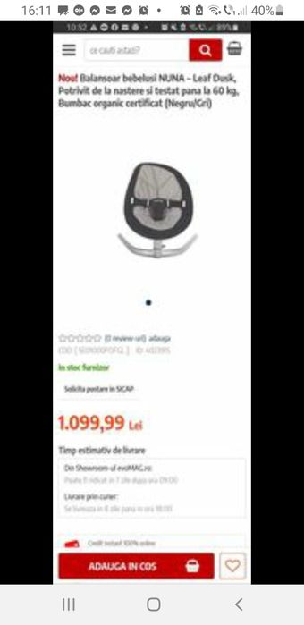 Sezlong balansoar bebelusi ergonomic, potrivit de la nastere si testat