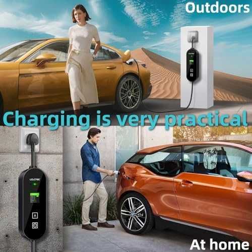 Ново Преносимо EV зарядно Type 2 3kW 6–13A за електромобили кабел кола