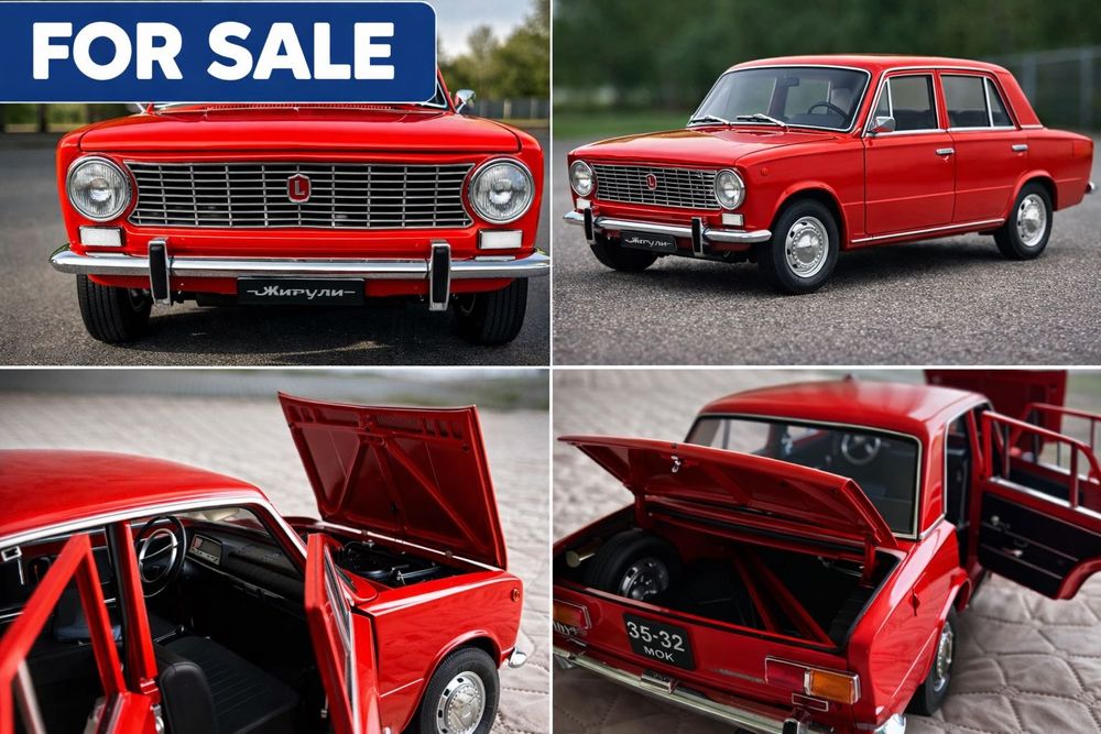 Метален модел на Жигула (ВАЗ 2101) – мащаб 1:8, с работещи светлини