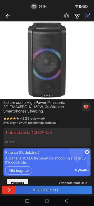 Boxă portabilă Panasonic TMAX5EG 150 W **PORTABIL**