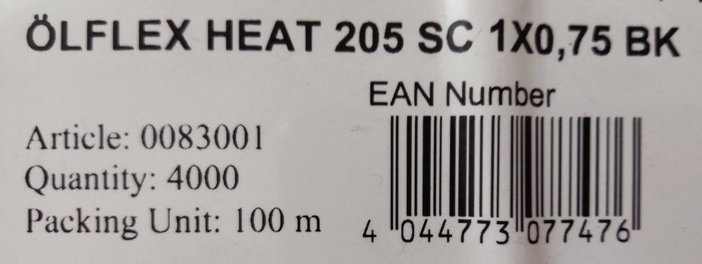 conductor litat, 0.75mm2