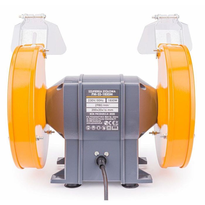 Polizor de banc cu 2 pietre, 1850 W, diametru disc 200 mm, 2950 rpm,
