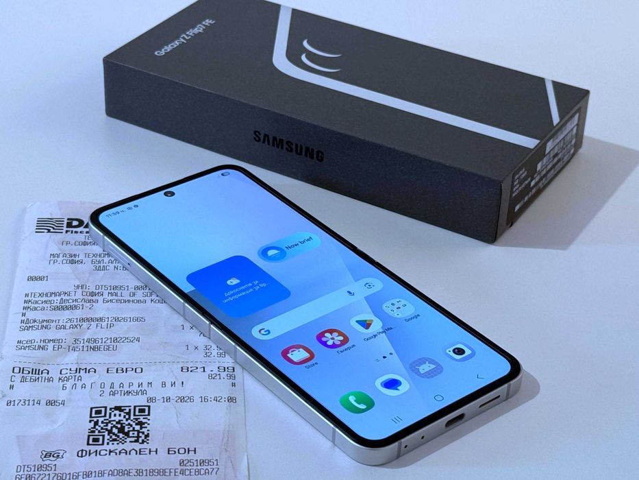 Бартер! НОВ! 24м.Гаранция! Samsung Galaxy Z Flip 7 FE White (Бял)