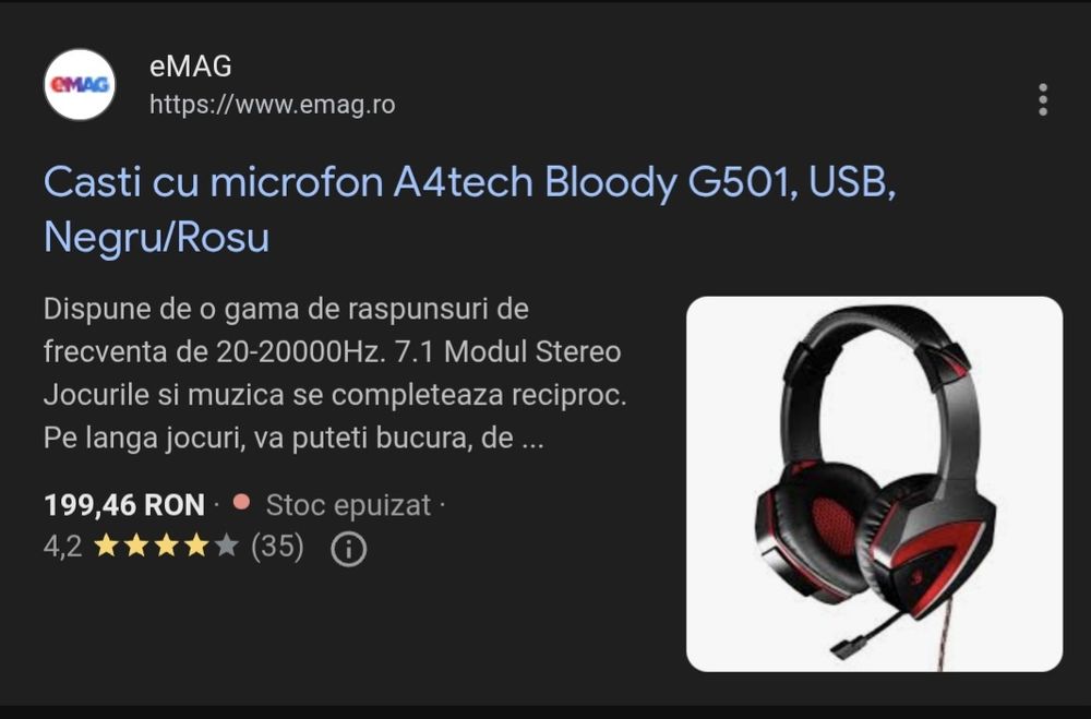 Casti a4tech Blody B501 Gaming