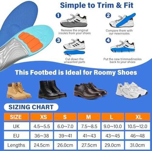 Нови Комфортни стелки с омекотяване за работа и продължително ходене с опора на свода