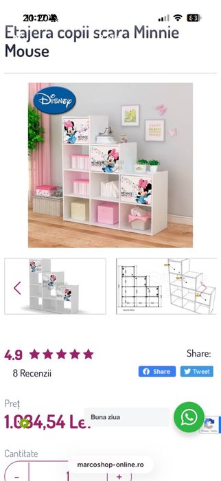 Mobilă cameră fetiță Minnie Mouse – stare foarte bună