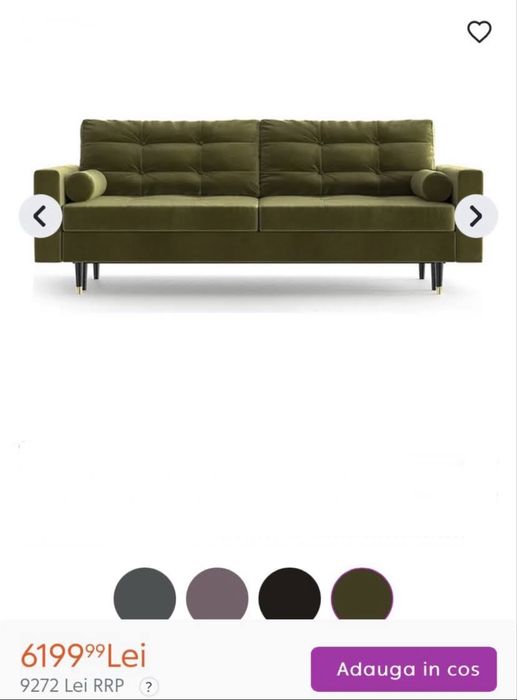 Canapea extensibila maro catifea