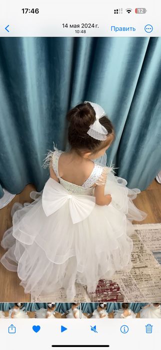Прокат платье белое пышное для девочек