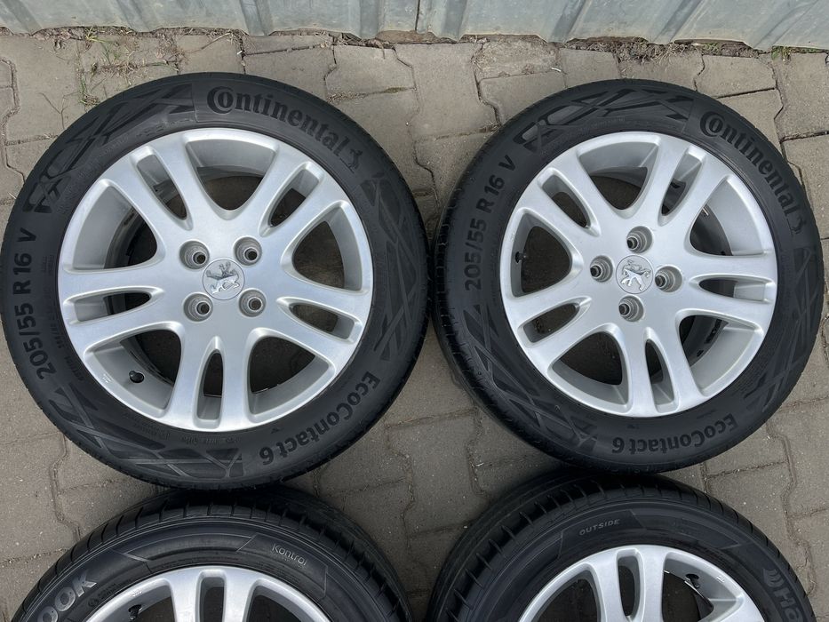 Jante aliaj 4x108mm, anvelope vara 205/55 R16 Peugeot 307 308 208 Partner