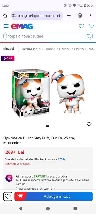 Figurină Funko Pop Stay Puft. Mashmallow Ghostbusters