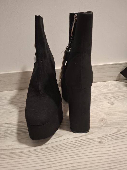 Botine dama ZARA, negre, cu platforma – NOI