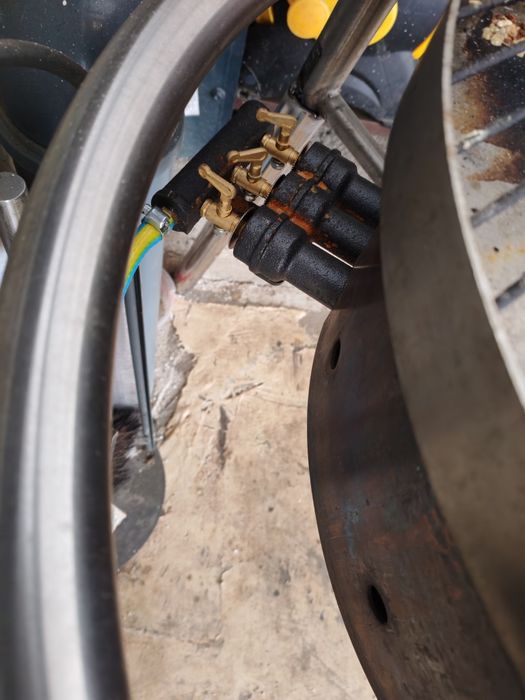 Gretar pe gaz și lemne Inox complet