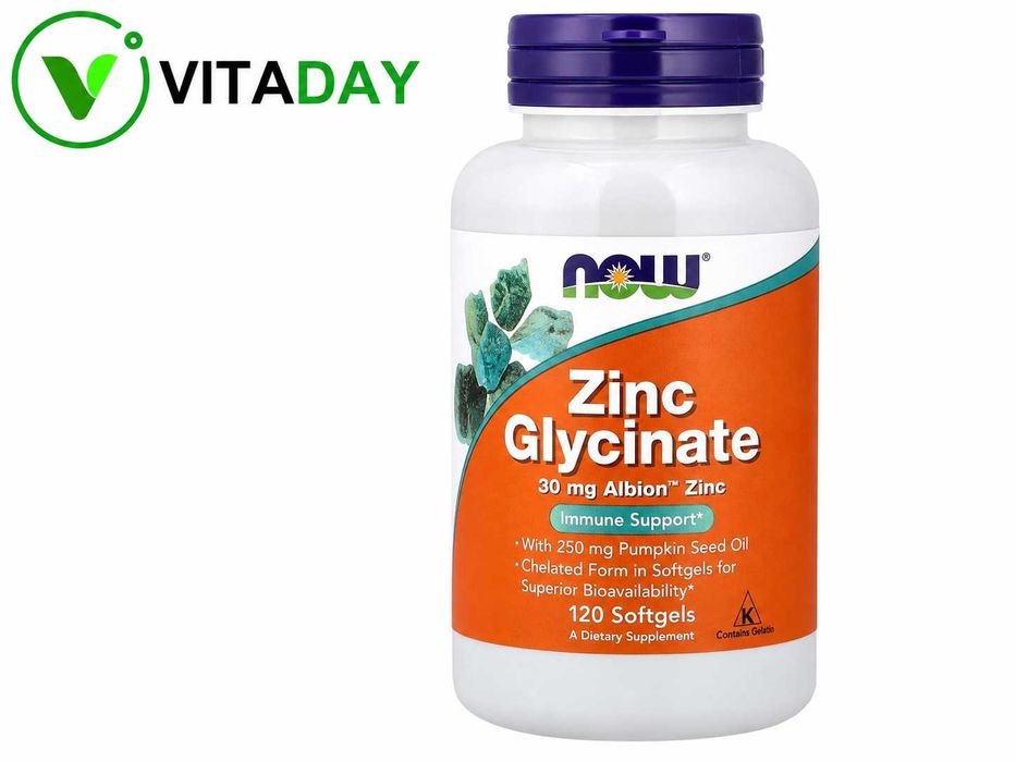 NOW Foods Zinc Цинк глицинат zink glisinat Zinc Glycinate глицинат