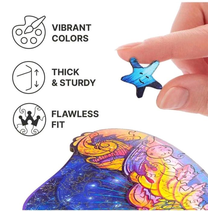 Puzzle lemn bufnita - Mărimea L A3