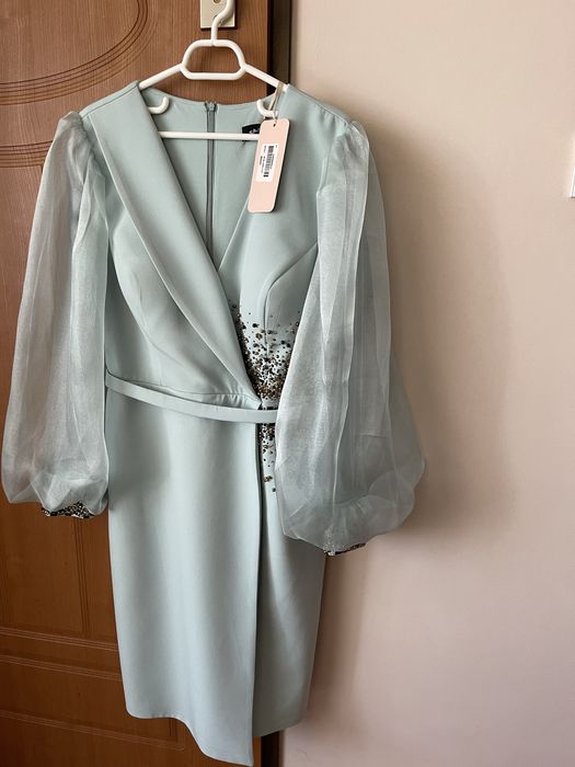 Rochie eveniment albastru menta deosebita