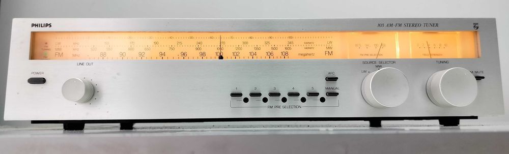 Philips AH 103 tuner wu-metre ace scala manuala analog pt amplificator