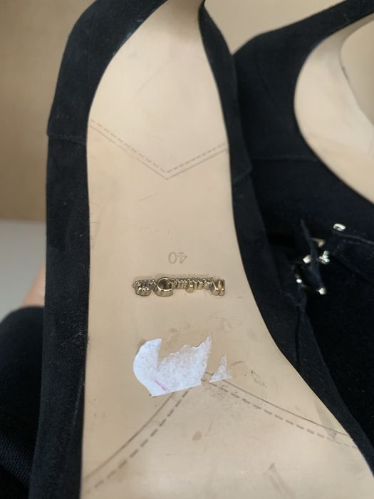 Botine negre piele Intoarsa Masimo Dutti , marime 40