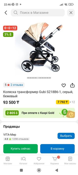 Коляска детская 2 в 1