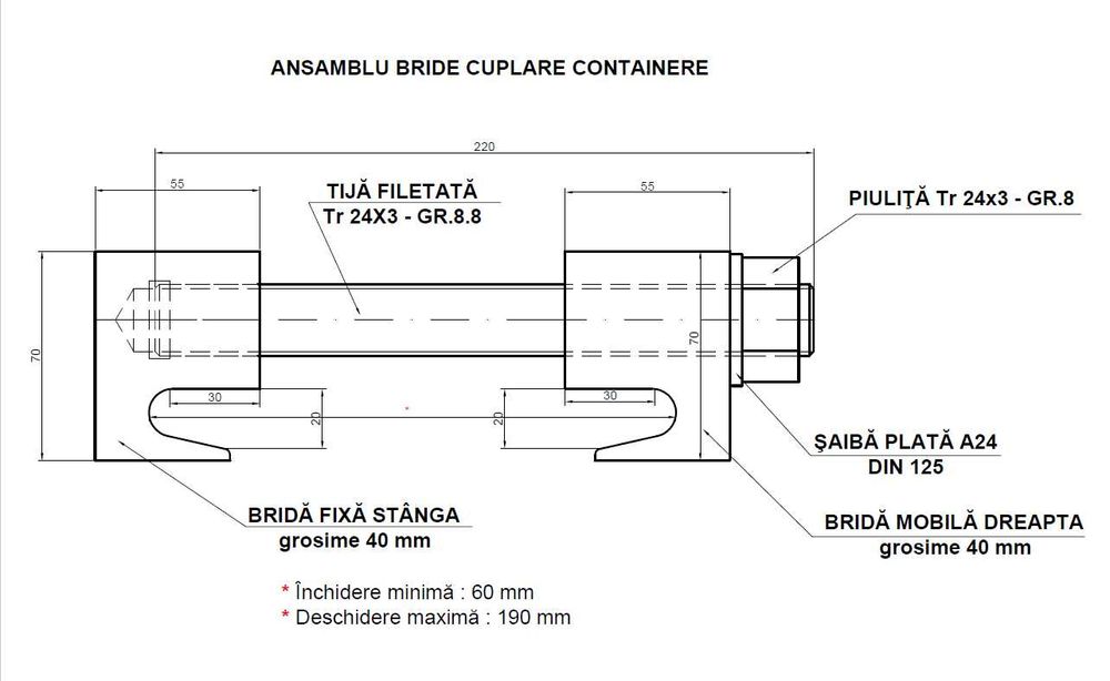 Bride de prindere pentru containere modulare