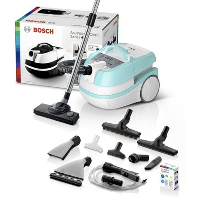 Aspirator cu spalare BOSCH AquaWash&Clean BWD420HYG, 5l, 2000W, alb-bleu
