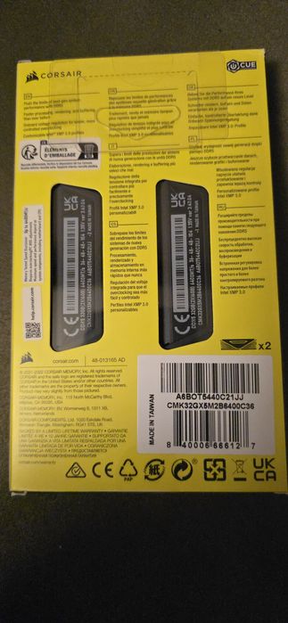 KIT Ram Corsair Vengeance 32Gb DDr5 6400mhz cl36 Sigilat