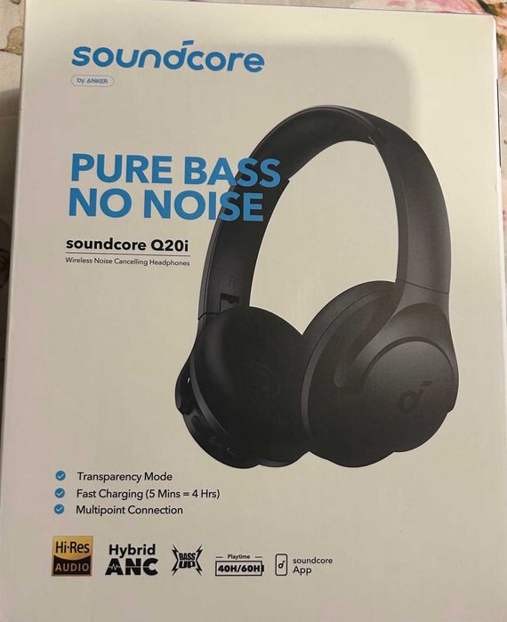 Слушалки Soundcore by Anker Q20i с активно шумопотискане, мощен бас
