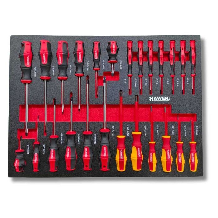 Професионален шкаф с инструменти с 12 чекмеджета - 11 пълни HAWEK