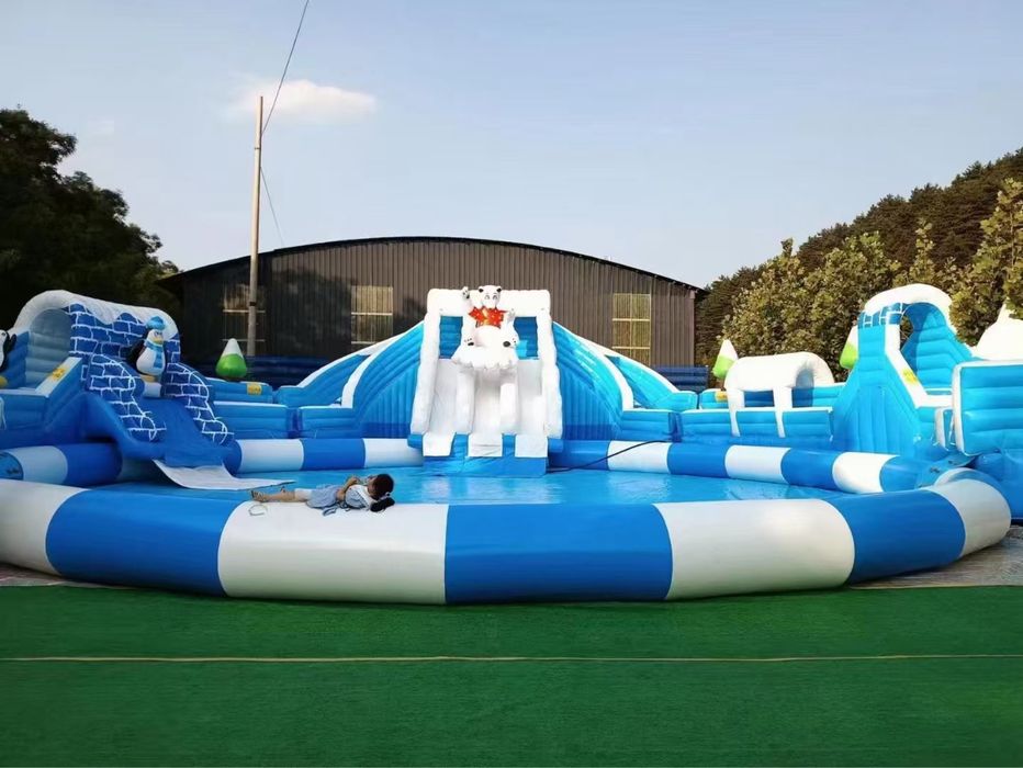 Бассейн с Водными горками и Батут надувной