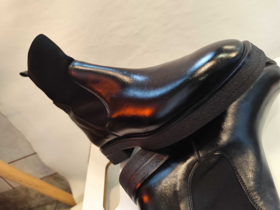 Ghete chelsea 40 40.5 plain toe Sartoria Artigianale piele naturala