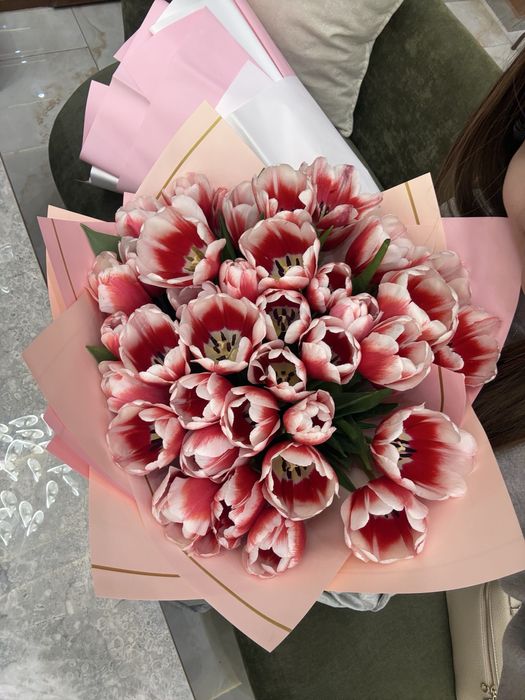 Тюльпаны 41 штук свежиеее ночью подарили