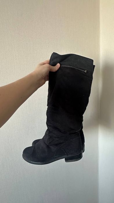 Продам сапоги зима, эко-замша