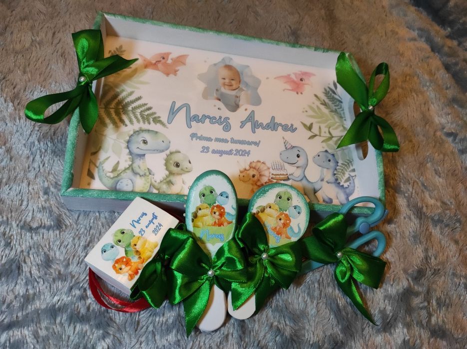 Set moț/turtă din 6 piese, bănuț din argint cadou