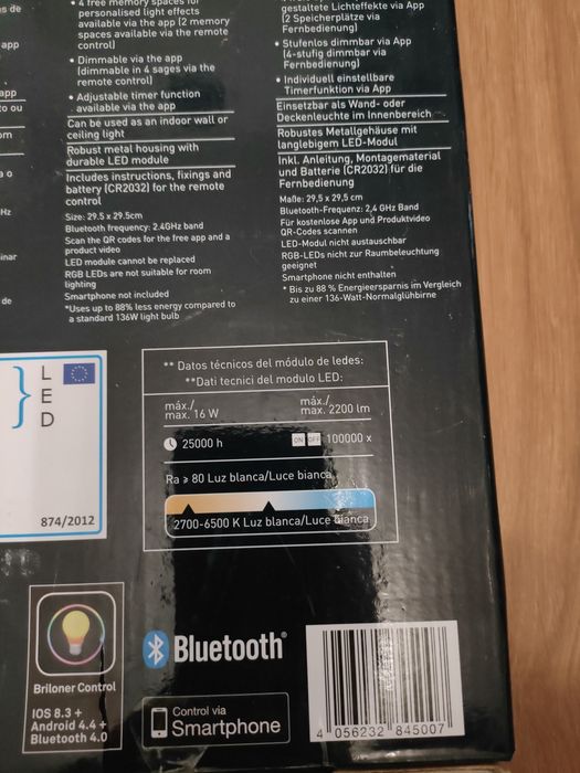Цветен Смарт LED панел Livarno Lux