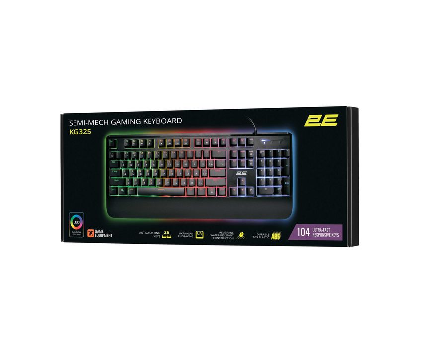 } Клавиатура игровая 2E GAMING KG325 LED USB Black Ukr