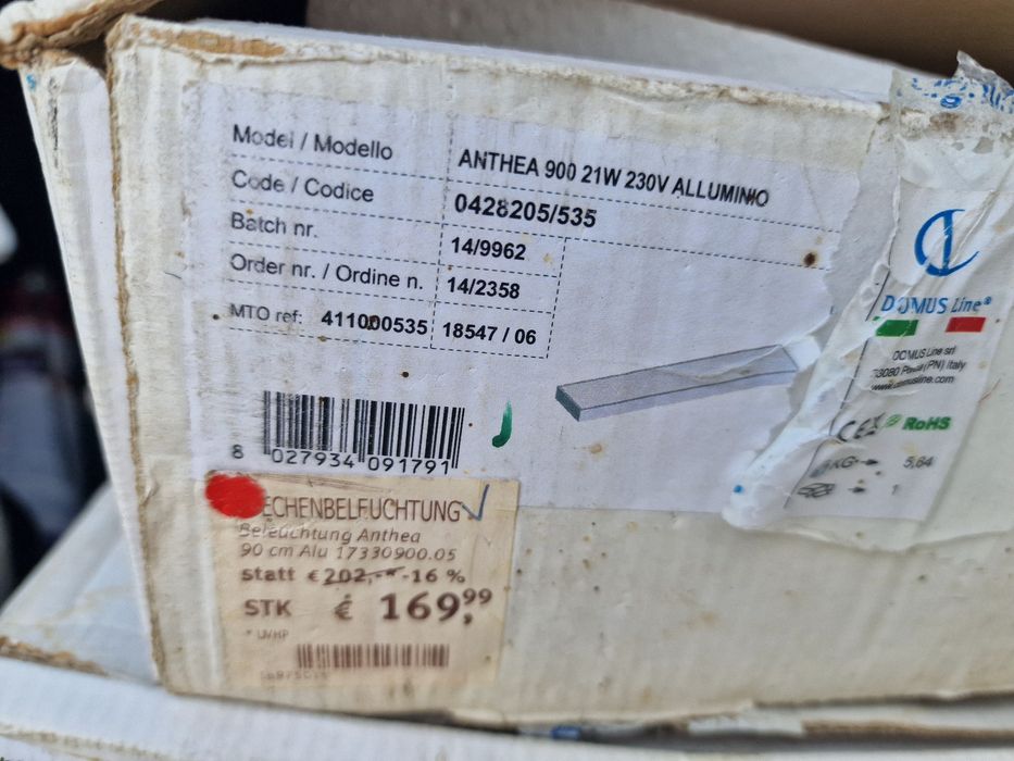 Raft luminos ANTHEA, 900mm, 21W/230V, Aluminiu, Sticla Opaca