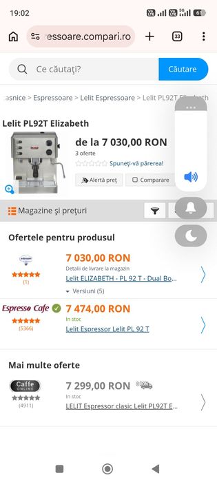Aparat cafea Lelit PL92T doar făcută proba