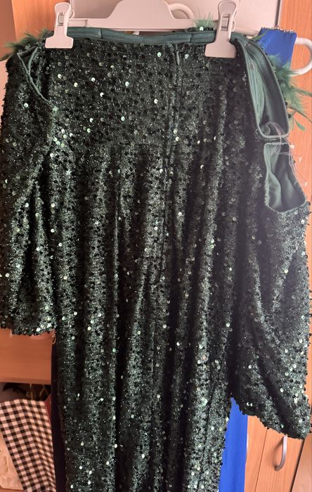 Rochita lungǎ cu paiete si pene verde marimea 44 L - XL