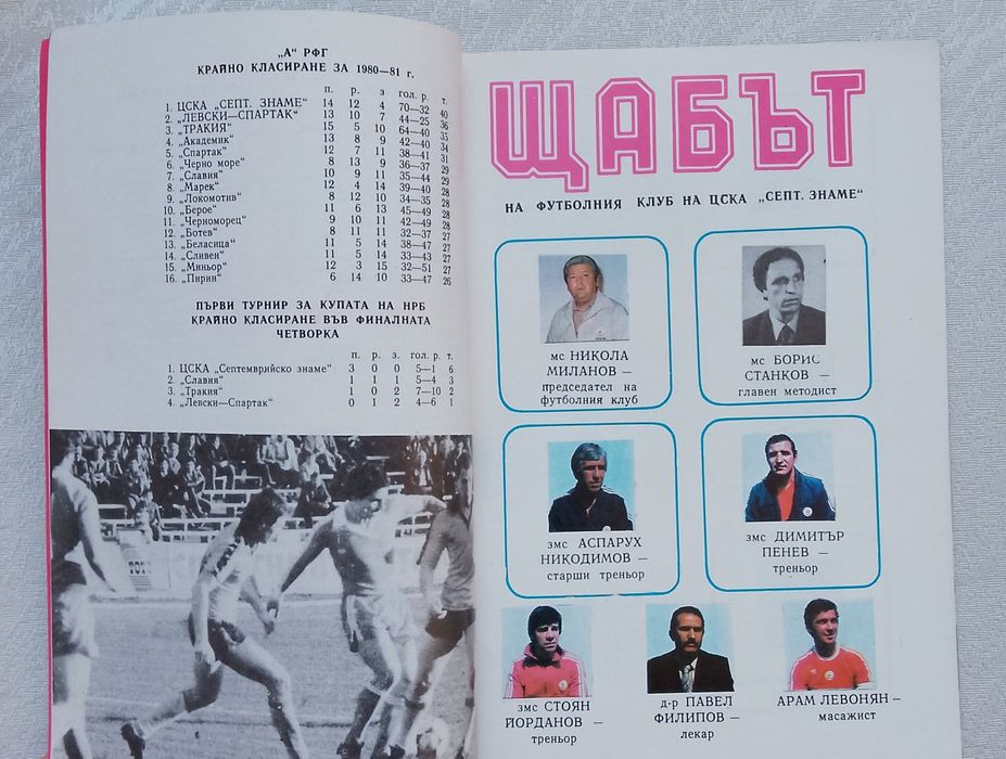 ФК • ЦСКА програма есен 1981