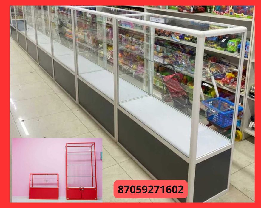 Прилавок витрина, витрина стеклянная, торговые витрины металлические