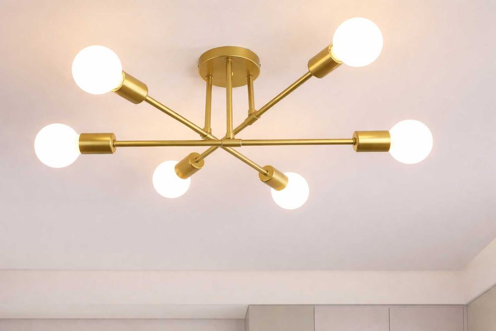 ustra, noua, 6 becuri, aurie