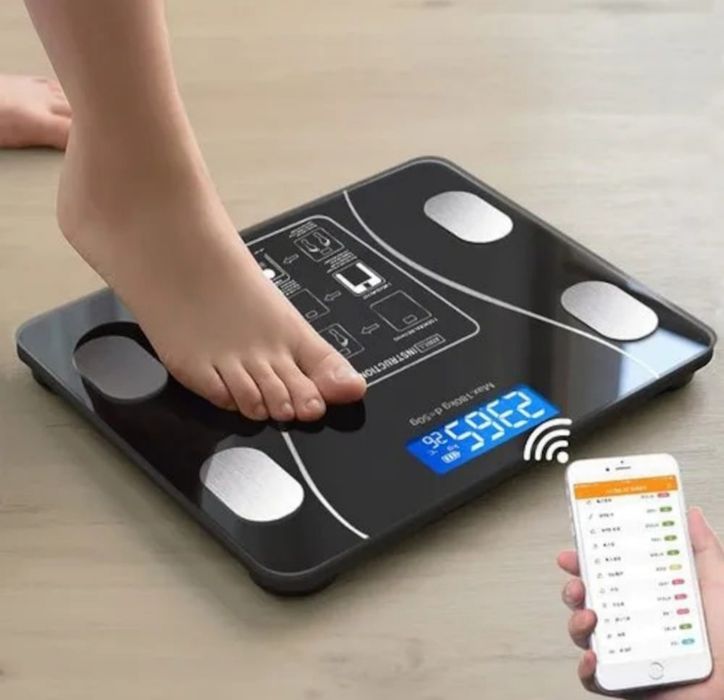 Cantar Corporal Inteligent,Electronic,Aplicatie Telefon,0.3-180 kg,Nou