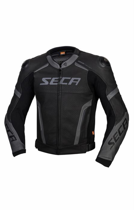 Geaca moto piele Seca Hooligan Negru/Gri marime 52